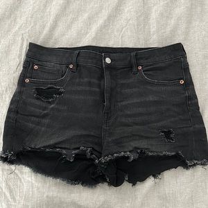 American Eagle Next Level Stretch High Waisted Black Shorts